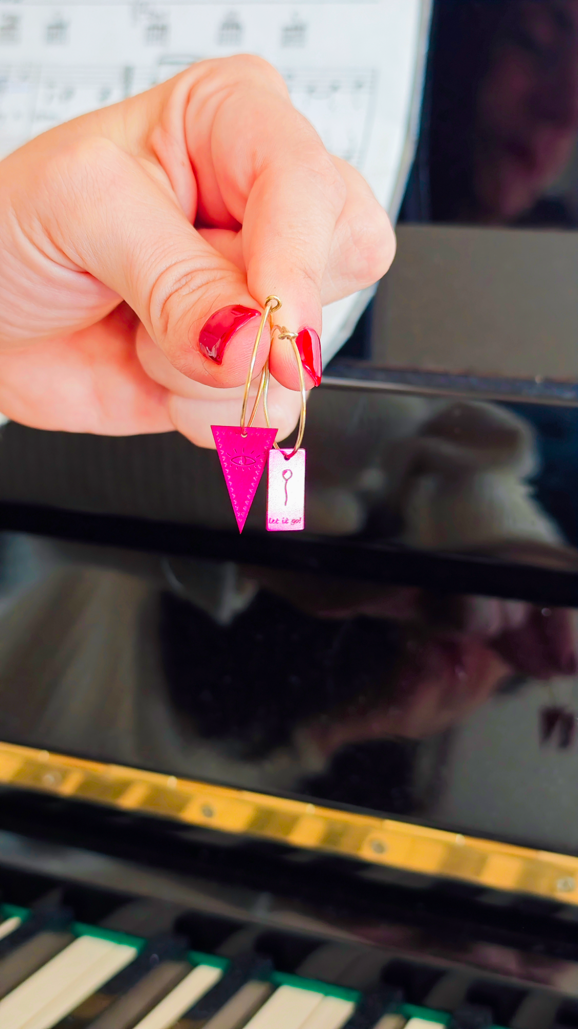 Pink Vision Let-It-Go Silver Hoops