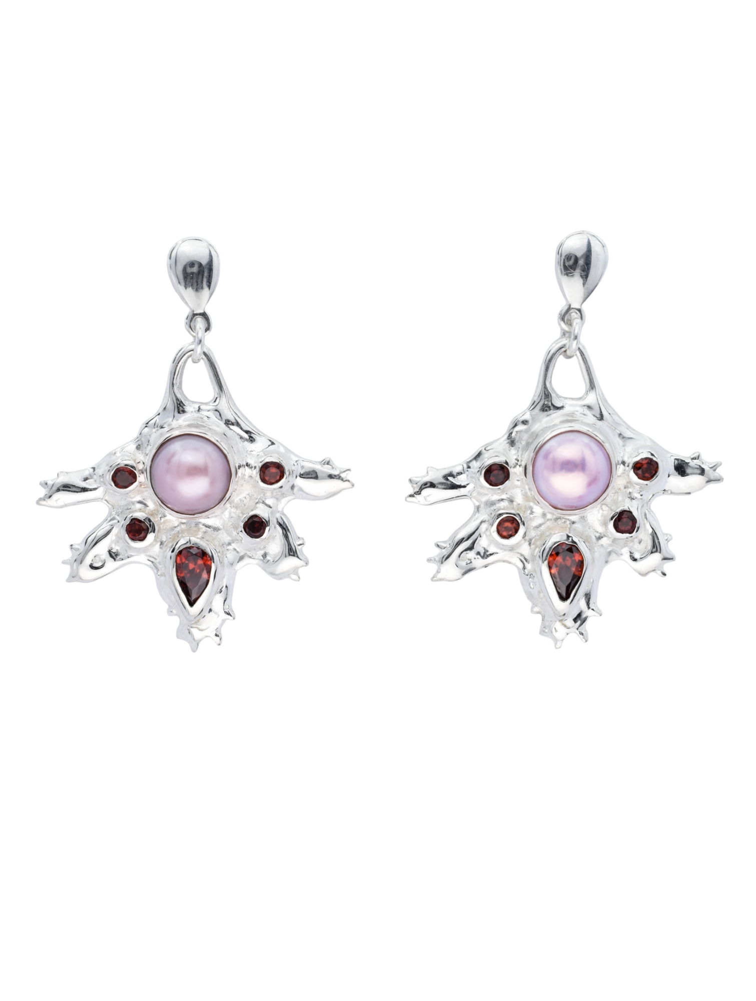 Sterling silver statement earrings multi stone
