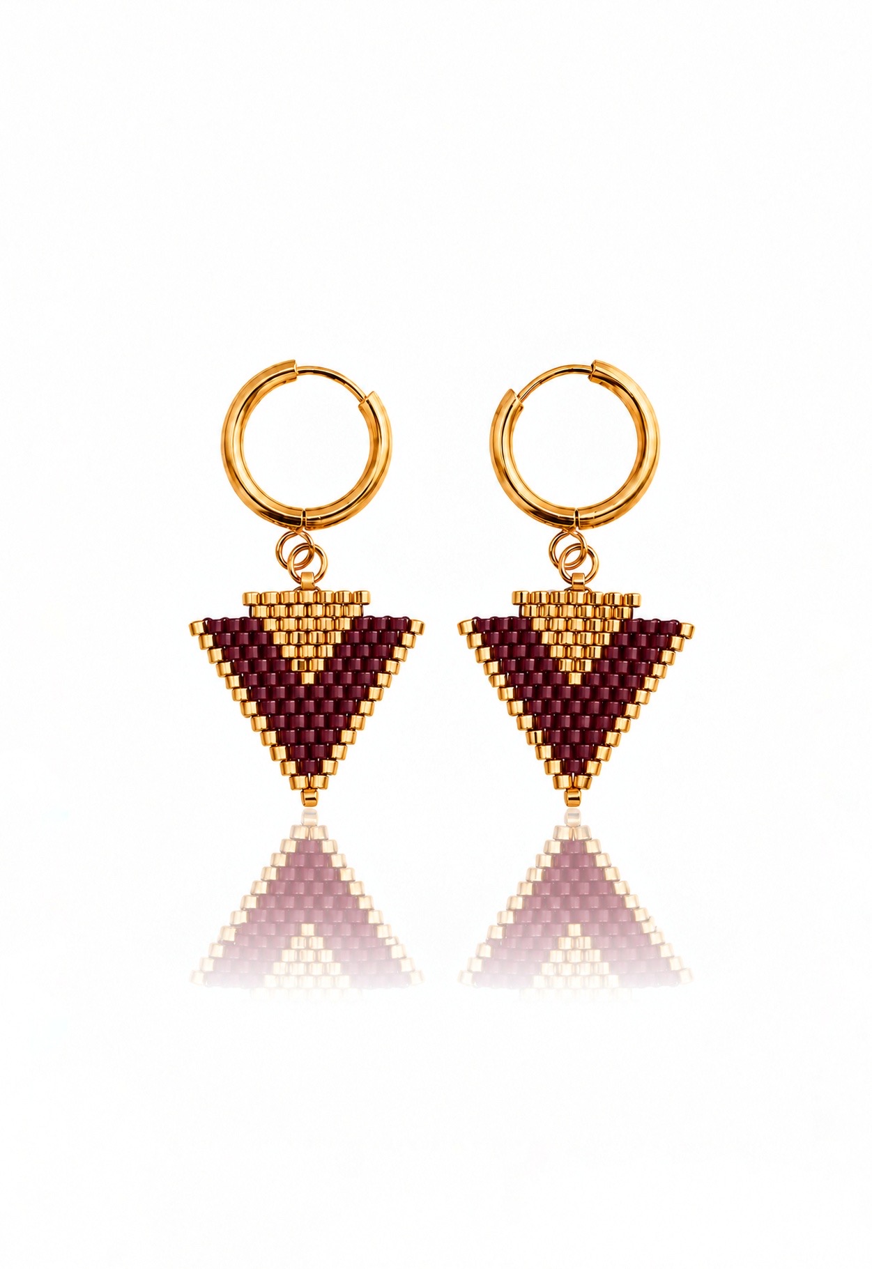 DIAMOND Mini Earrings With Miyuki Beads