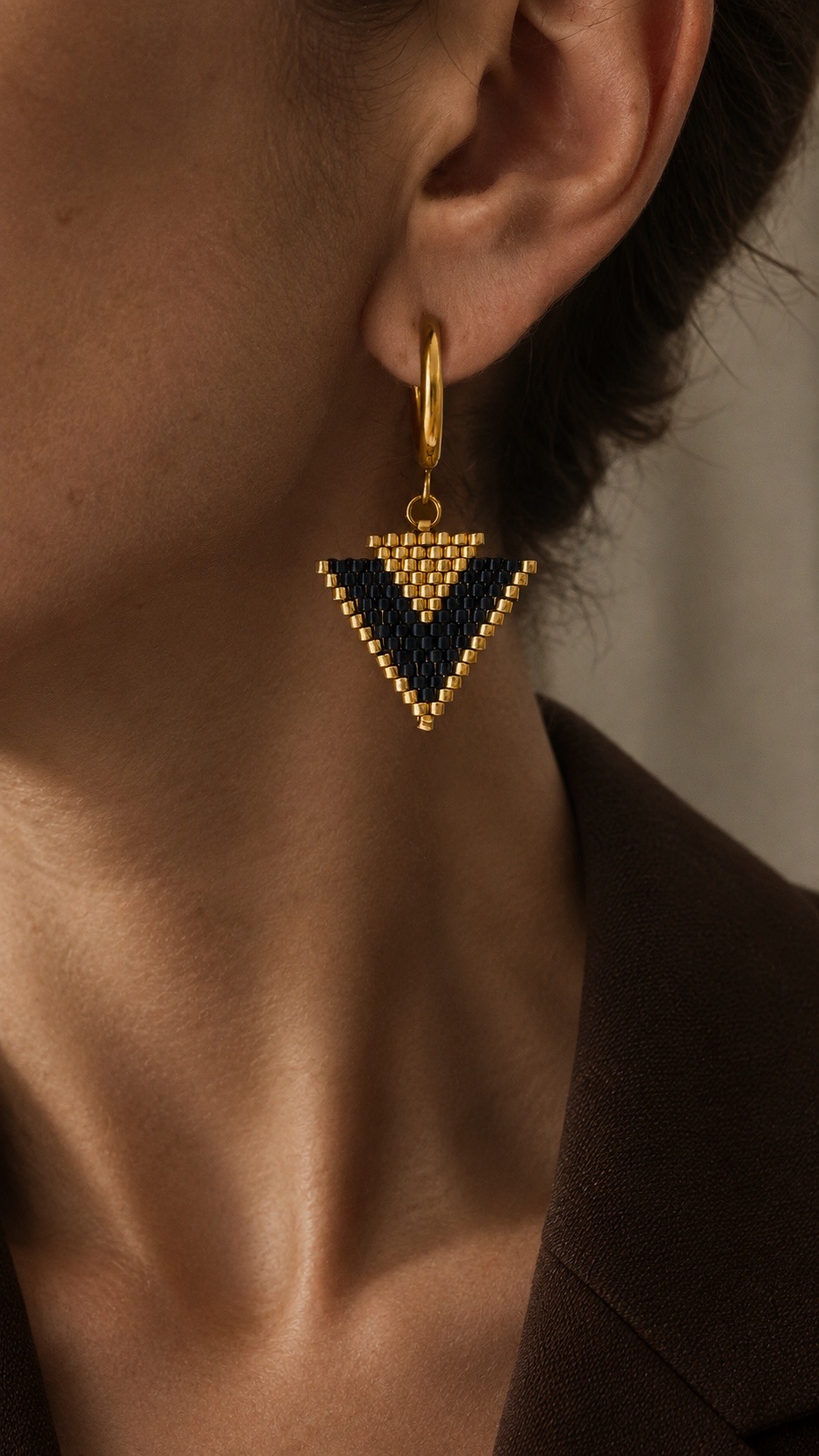 DIAMOND Mini Earrings With Miyuki Beads