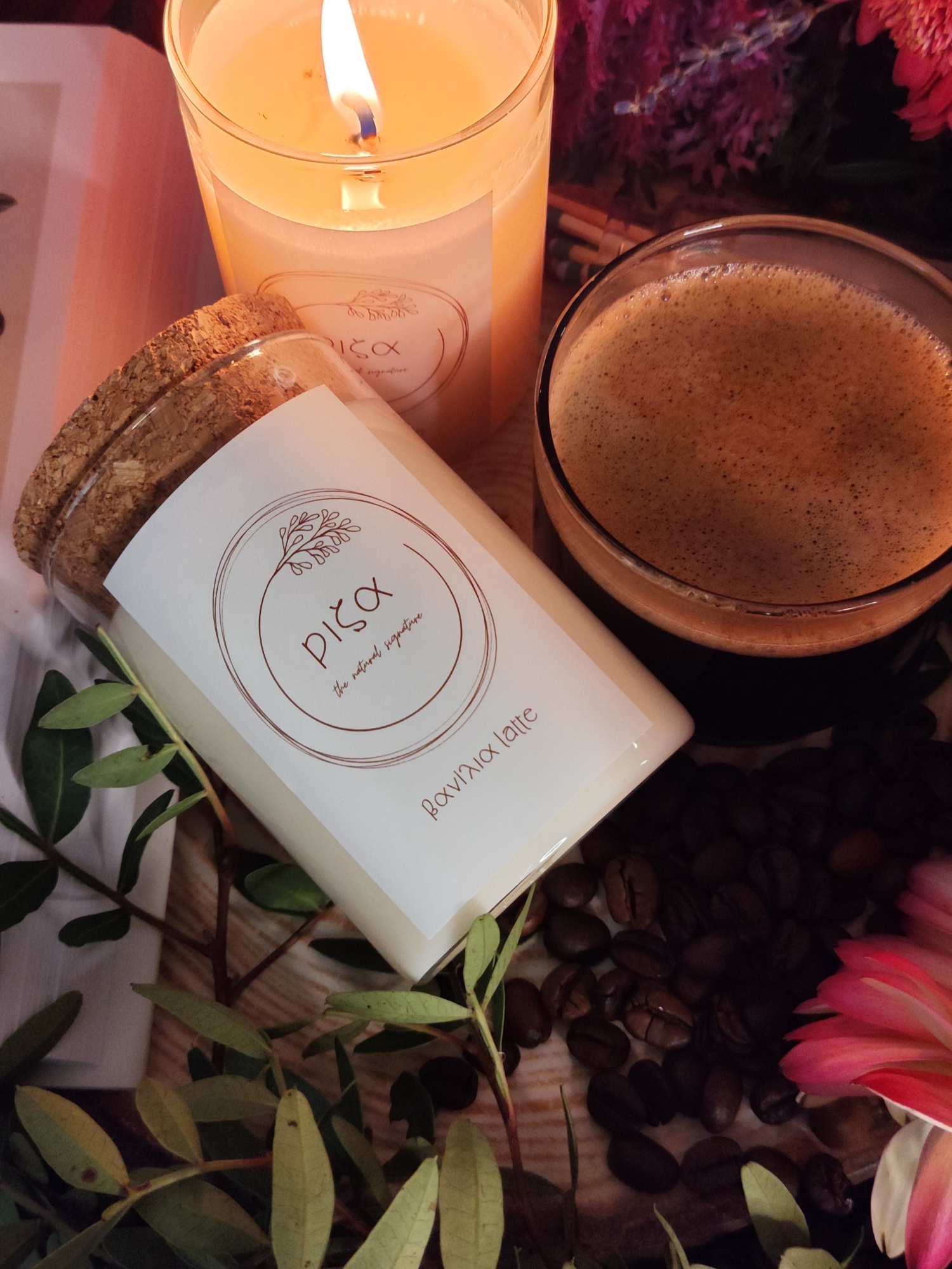 αρωματικό κερί σόγιας vanilla latte 200ml