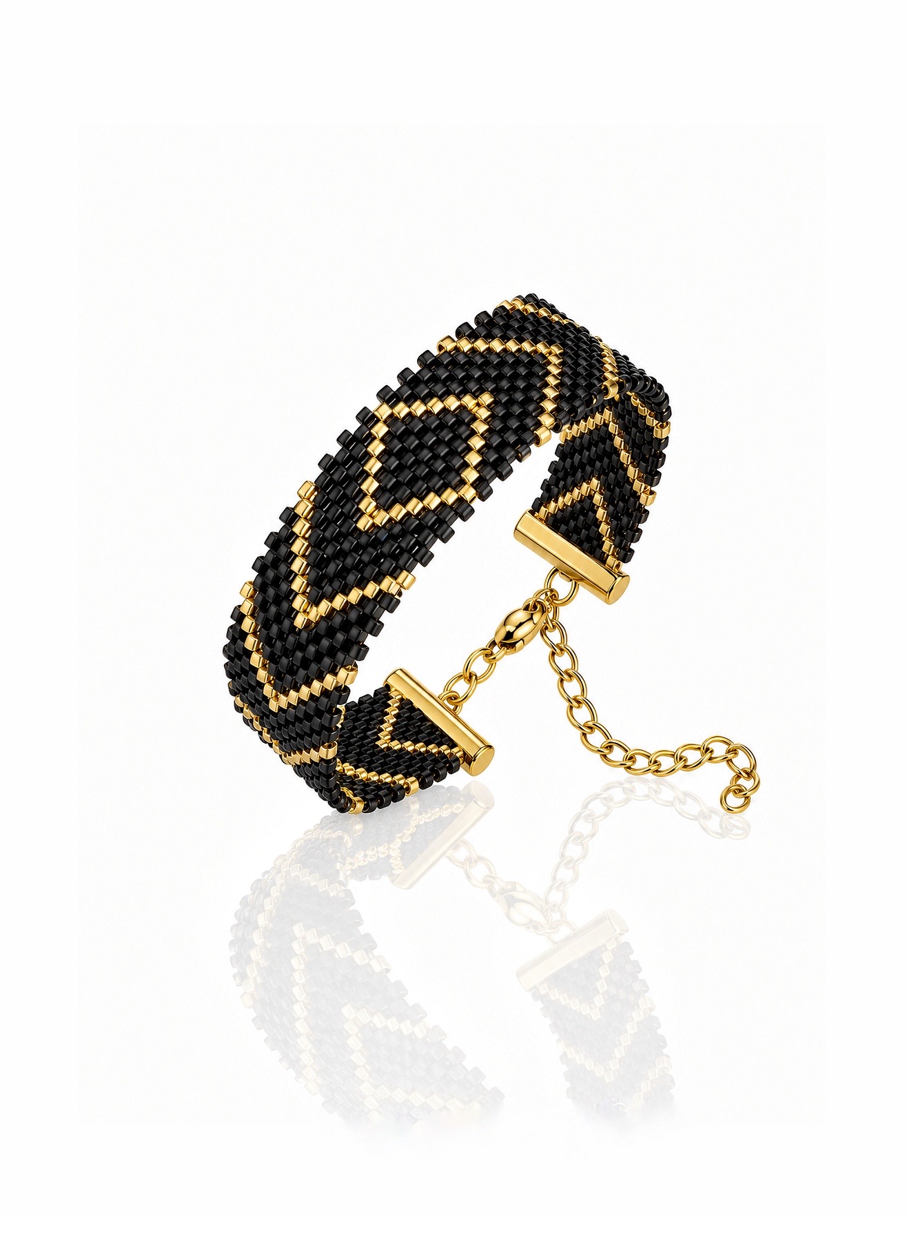 DIAMOND CUFF Bracelet With Miyuki Beads