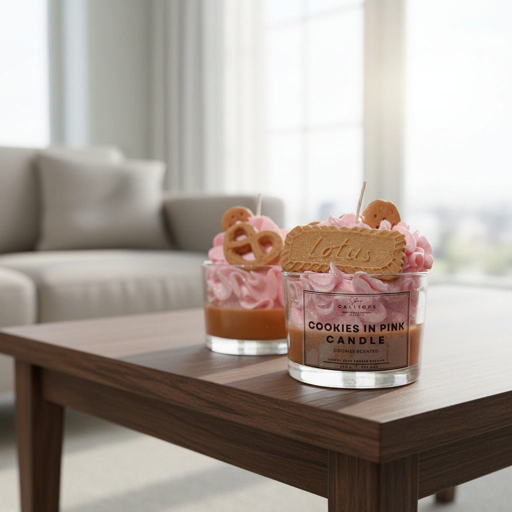 Cookies in Pink κερί με άρωμα μπισκότο