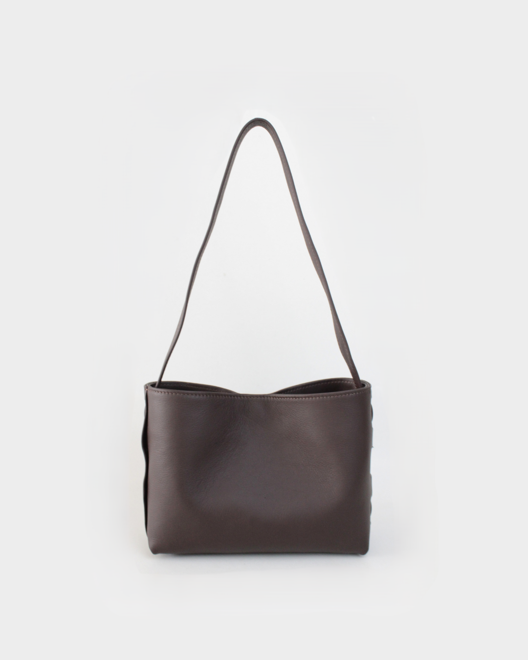 Zenia Shoulder Bag | Dark Brown Nappa Leather