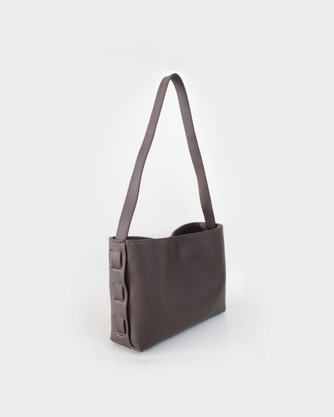 Zenia Shoulder Bag | Dark Brown Nappa Leather