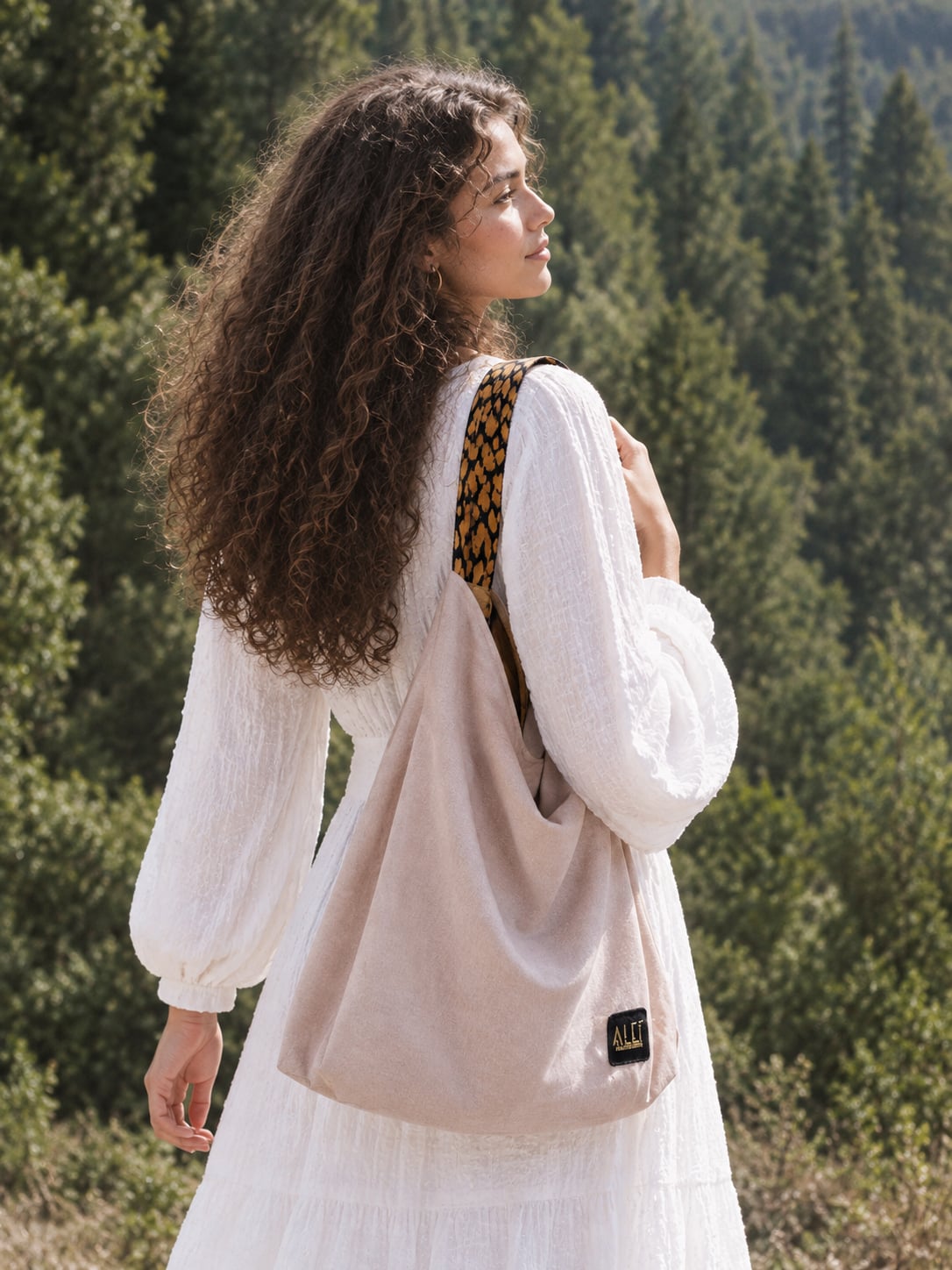 The Square Tote in Nude Beige 
