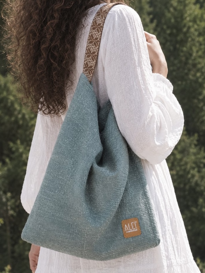 The Square Tote in Petrol