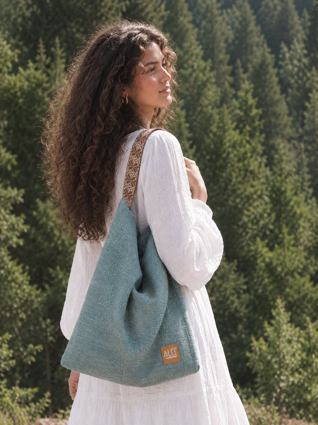 The Square Tote in Petrol