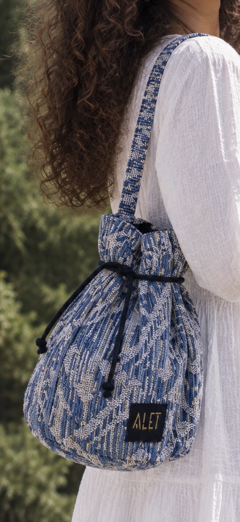 Bucket bag in Blue Pattern