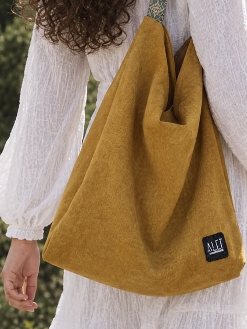 The Square Tote in Mustard 