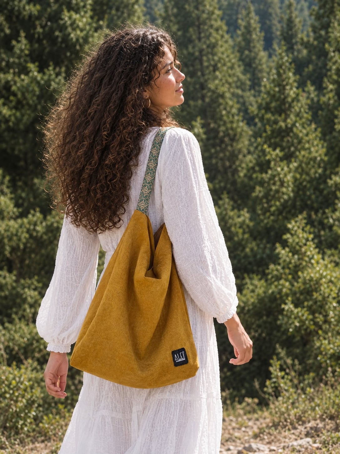 The Square Tote in Mustard 