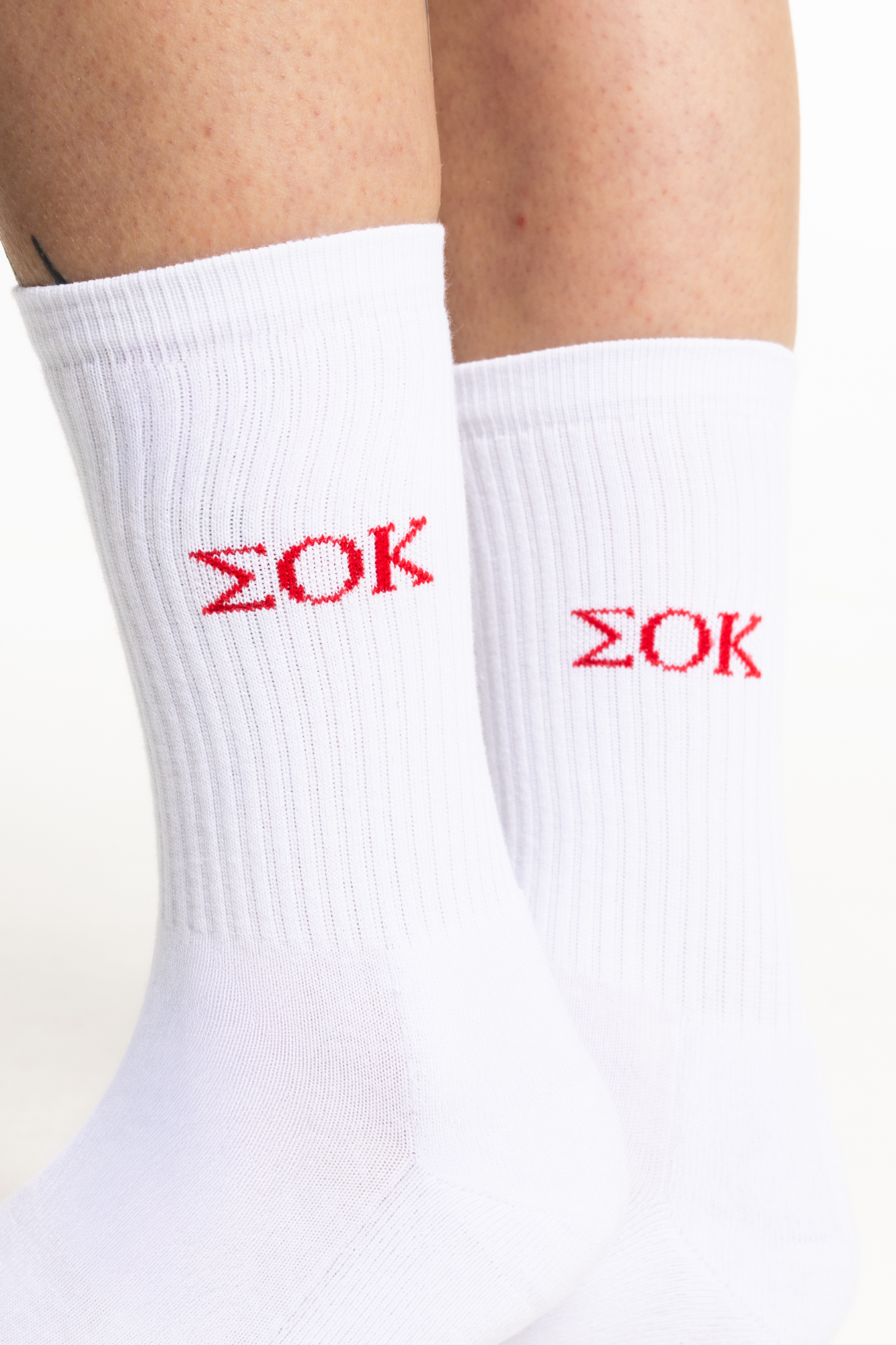 KALTSA ΣΟΚ – Original White with Red Text
