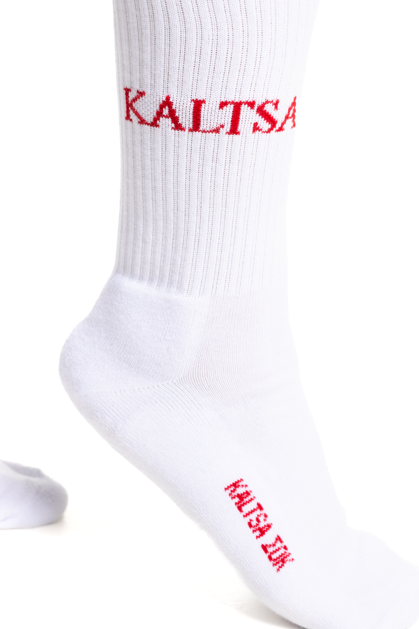 KALTSA ΣΟΚ – Original White with Red Text