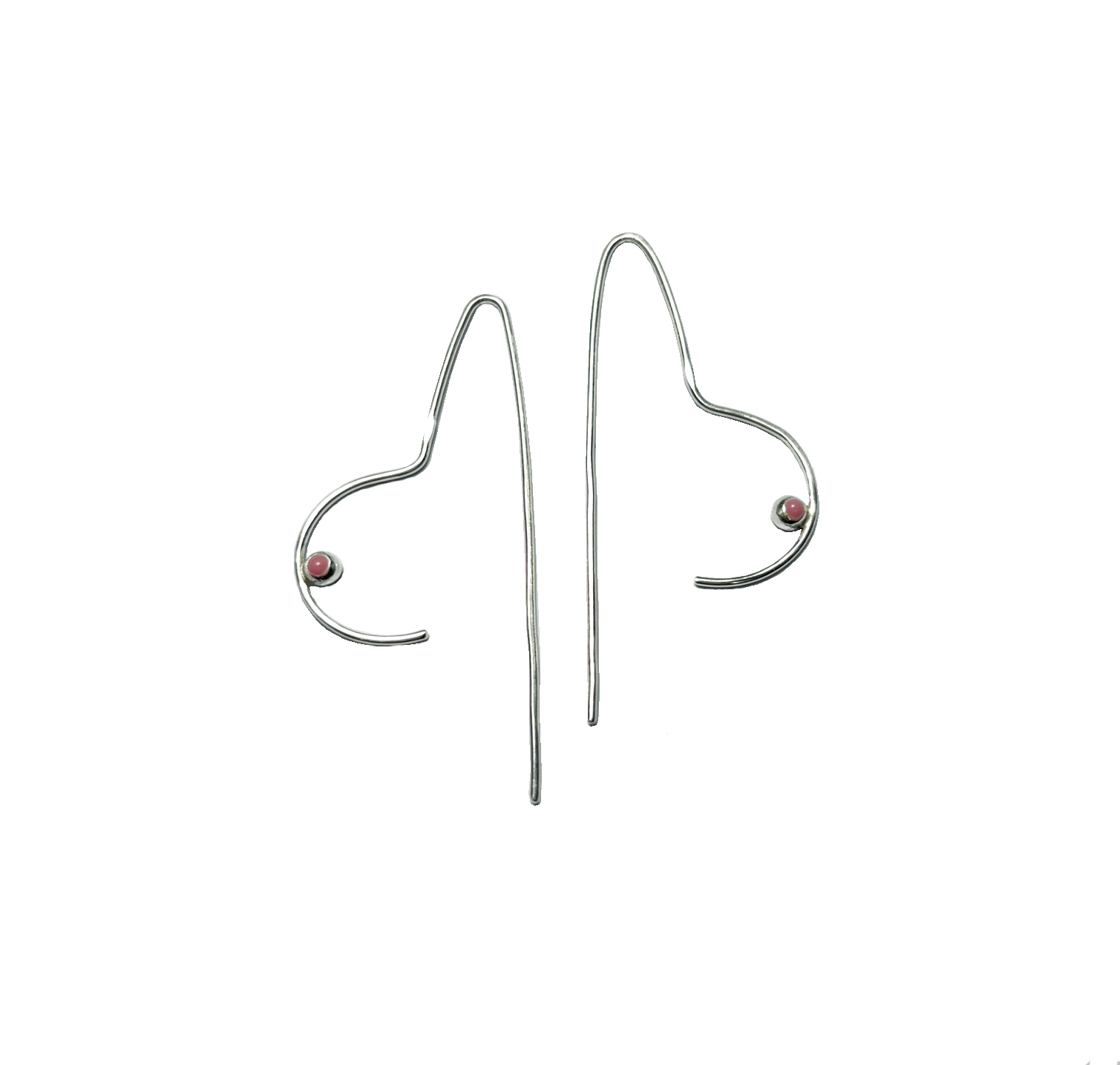 "Pink Power" wire earrings