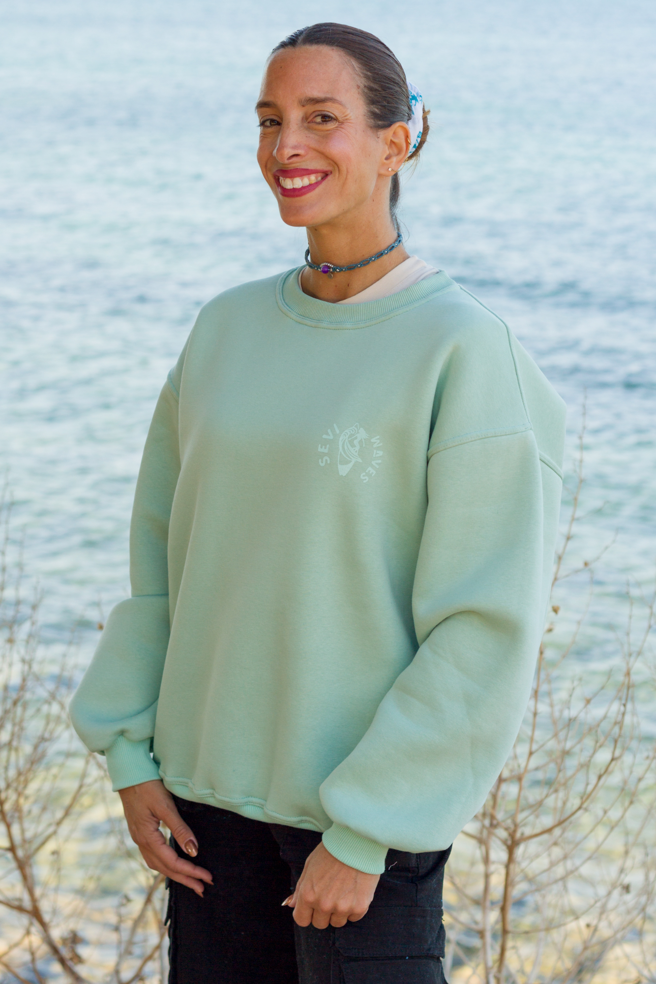 Salt & Palms Oversized Crewneck | Sevi Waves
