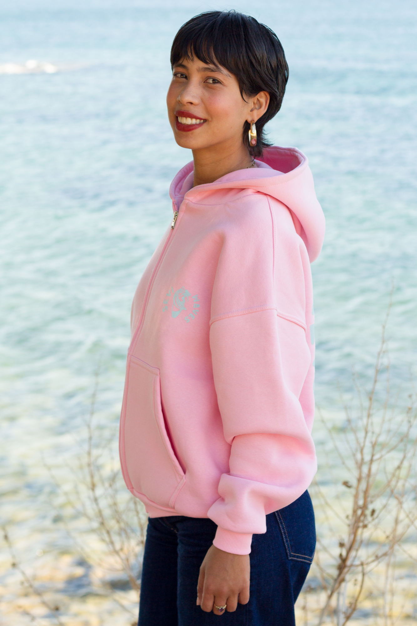 COASTLINE ZIP Oversized Jacket | Sevi Waves