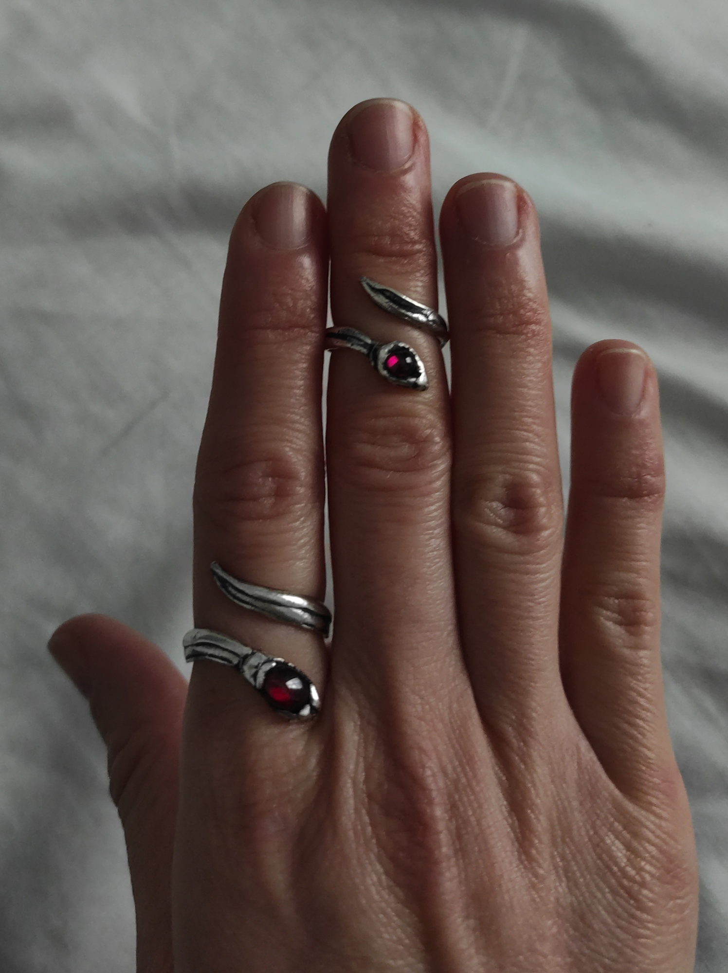 Ophis garnet pinky ring