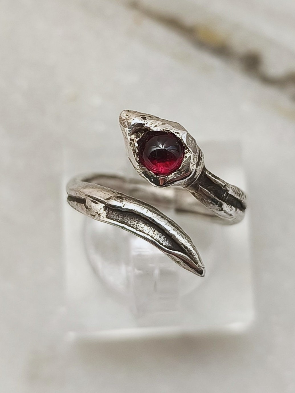 Ophis garnet pinky ring