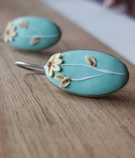 Chamomile flower earrings 