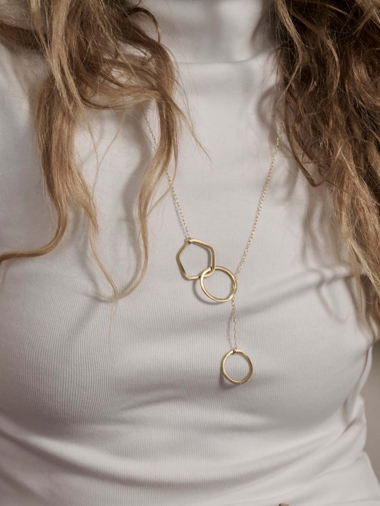 Geometric lariat necklace
