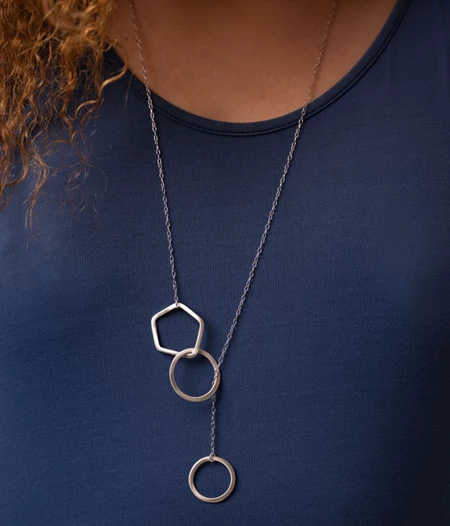 Geometric lariat necklace
