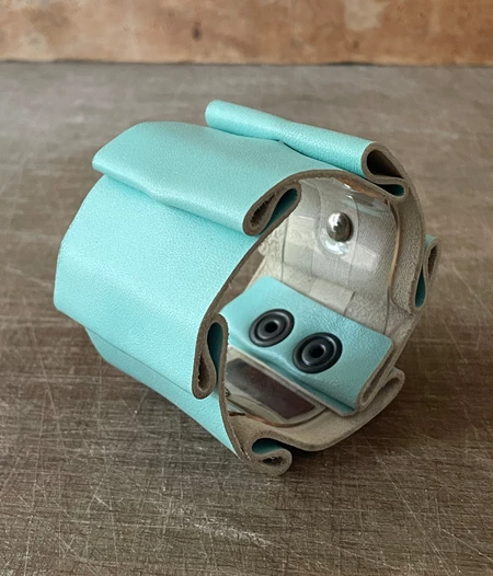 Leather MEANDER Cuff Bracelet
