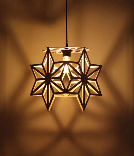 Wooden Lampshade Maruyama Abstract