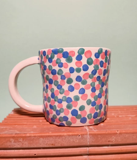 Ceramic mug with dots