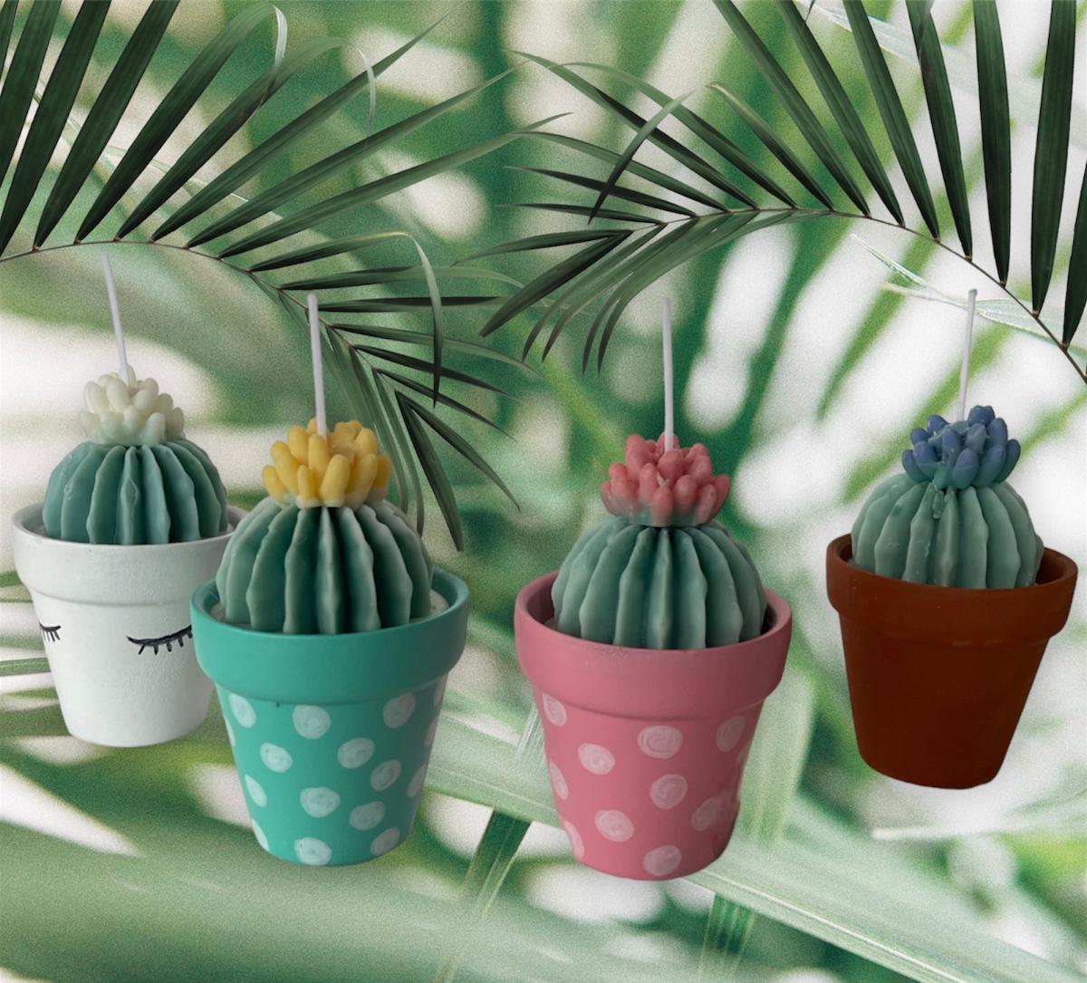 Κεραμικό γλαστράκι με κερί κάκτος