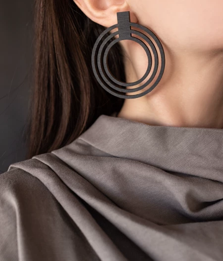 Parallel circles statement earrings