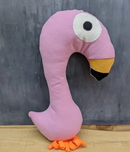 Flamingo Plushy - Handmade Fabric Animals