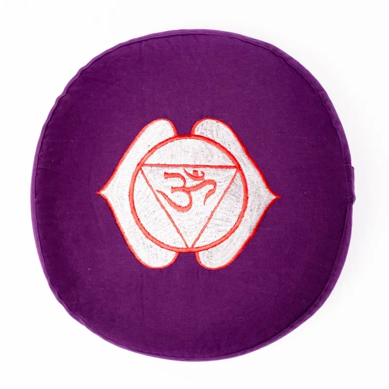 Meditation Cushion Chakra 6 Purple Embroidered 33X17cm
