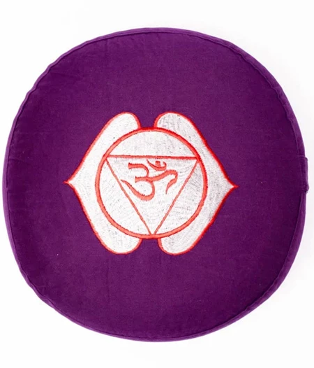 Μαξιλάρι Διαλογισμού Κεντημένο Meditation Cushion Chakra 6 Deep Purple 33Χ17cm
