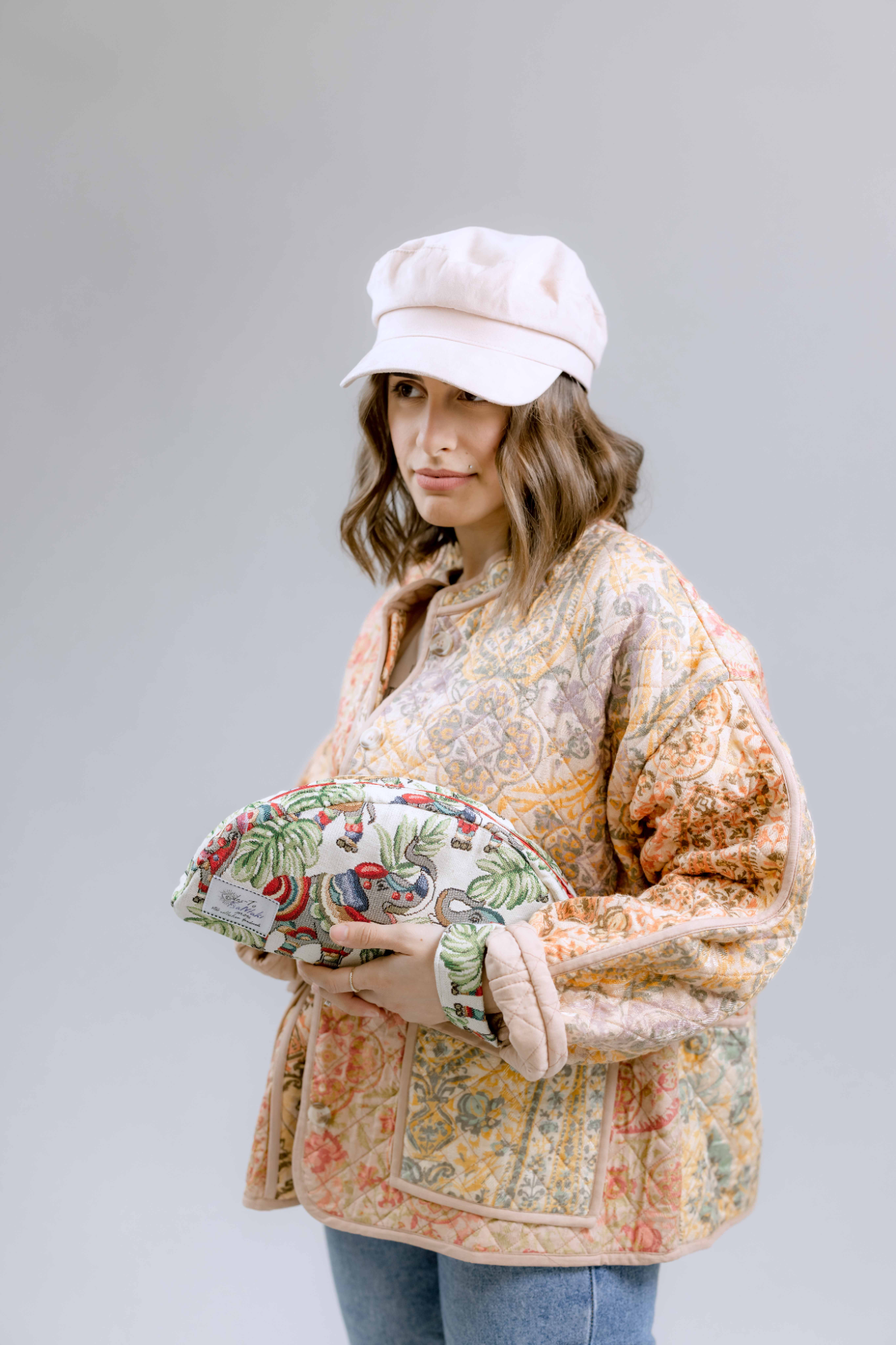 Boho τσάντα χειρός ‘Green leaf elephant’