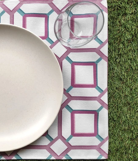 Σουπλά Γεωμετρικό Βαμβακερό Σετ 2 Τεμ.