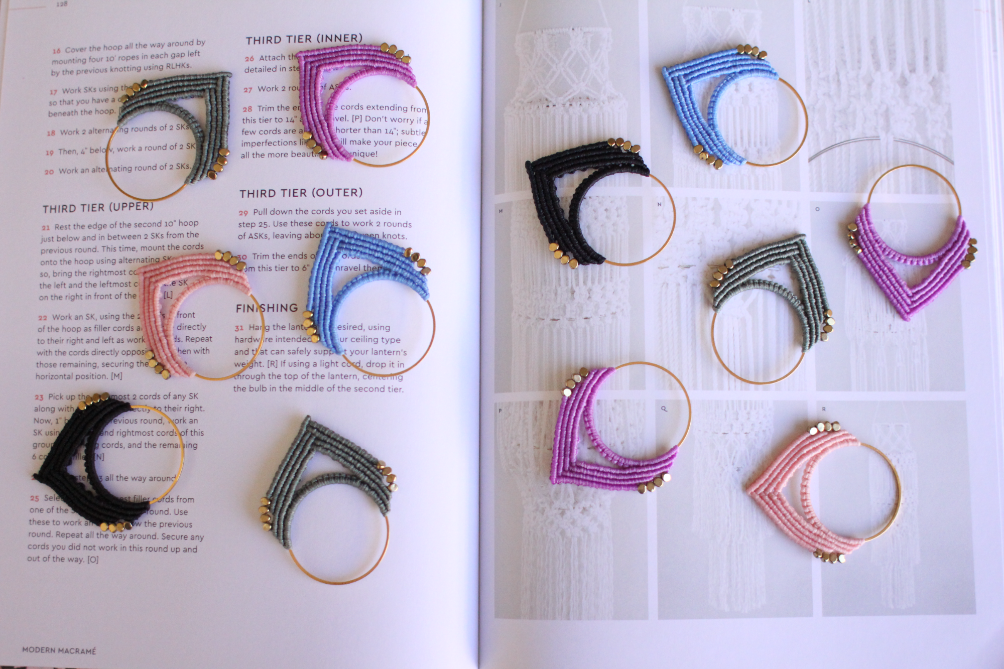 Cassandra Σκουλαρίκια Μακραμέ, επίχρυσο ασήμι