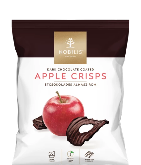 Dark chocolate coated Apple crisps - 50g