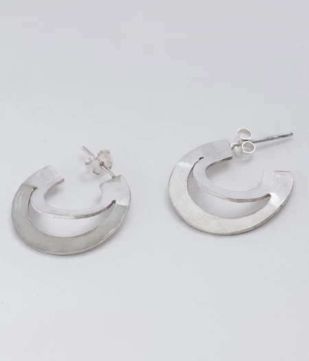 Halo Silver Hoop Earrings