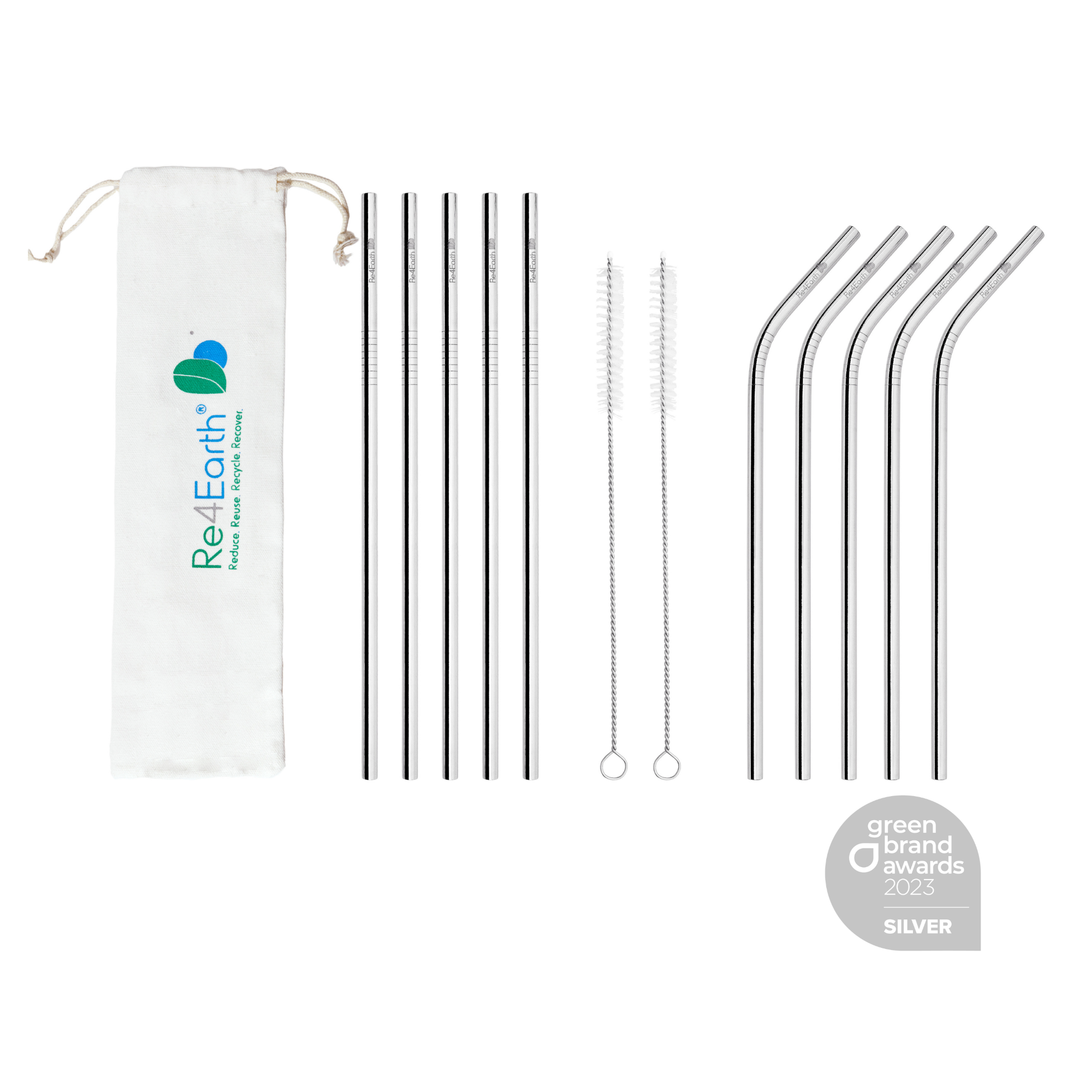 Re4Earth Metal Straws | 10x Set