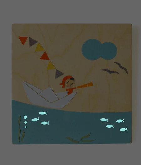 "Πειρατής" παιδικός πίνακας σε ξύλο
