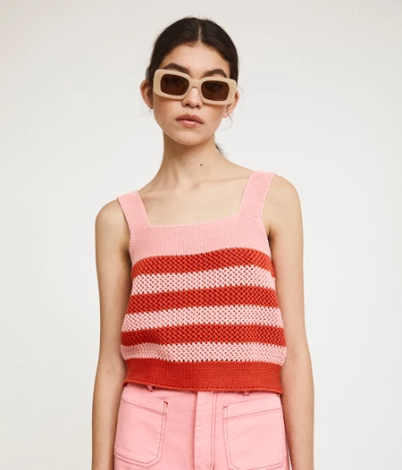 Layla top red/pink