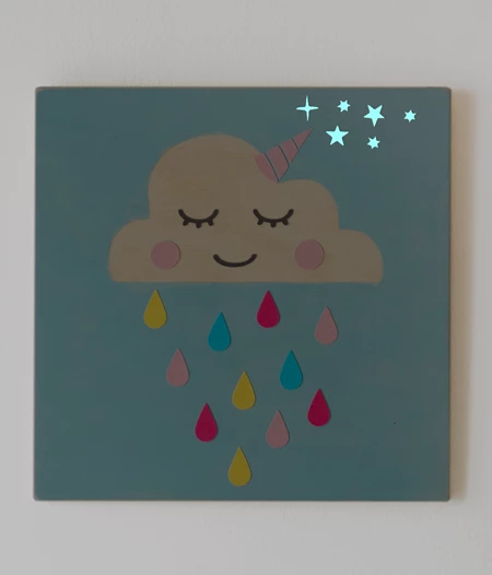 Παιδικός ξύλινος πίνακας «σύννεφο που κοιμάται»