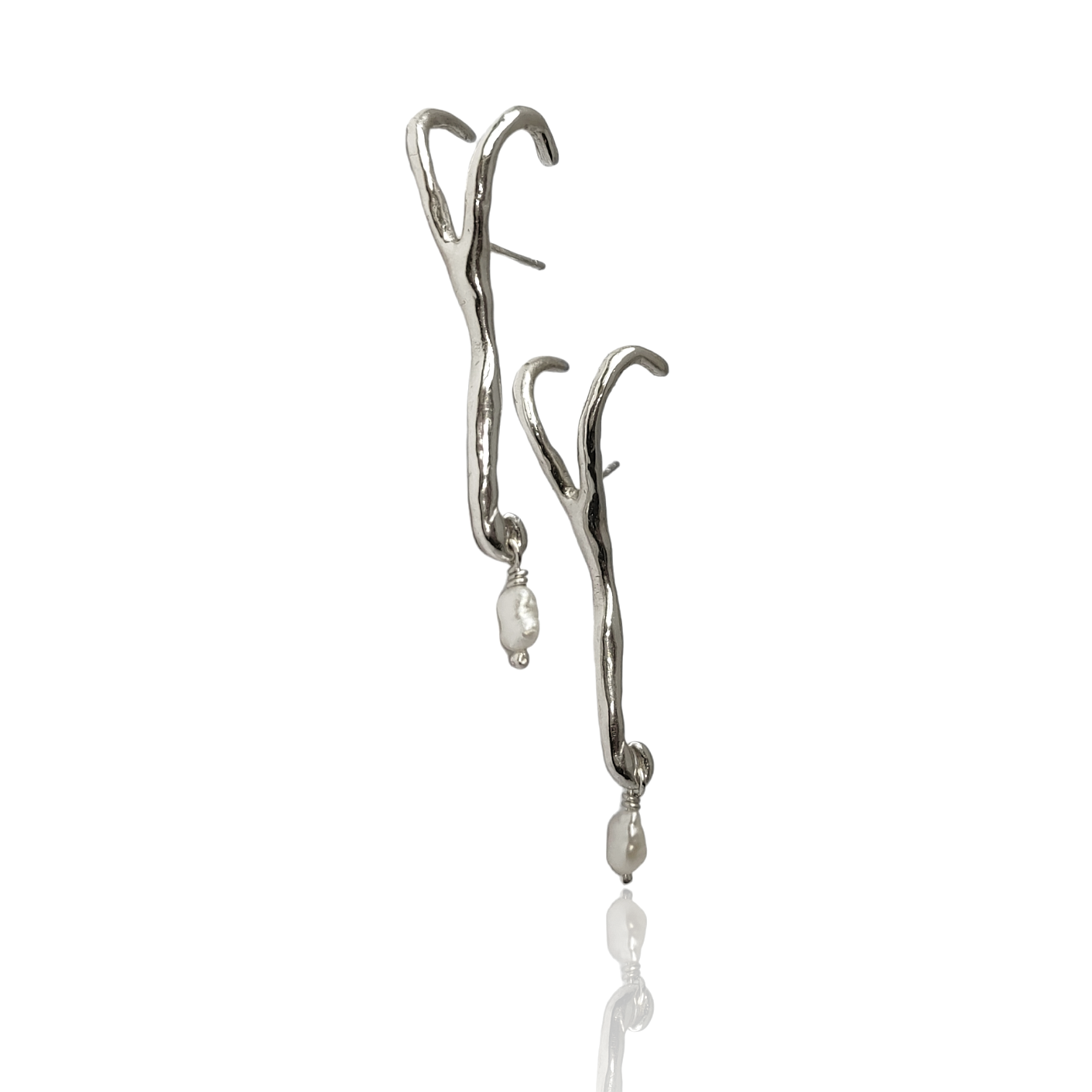 Melted wishbone earrings