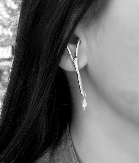 Melted wishbone earrings