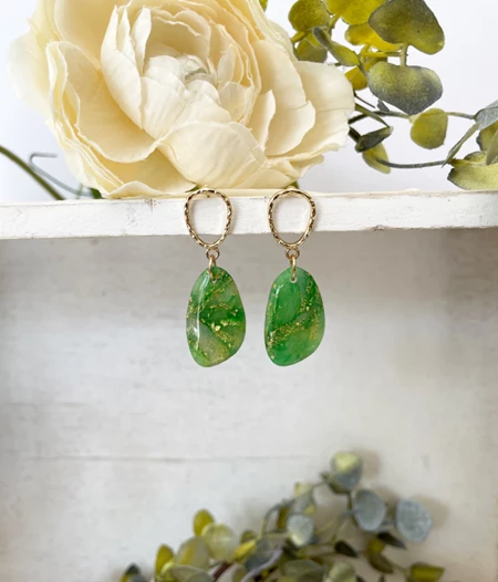 Emerald Clay Earrings