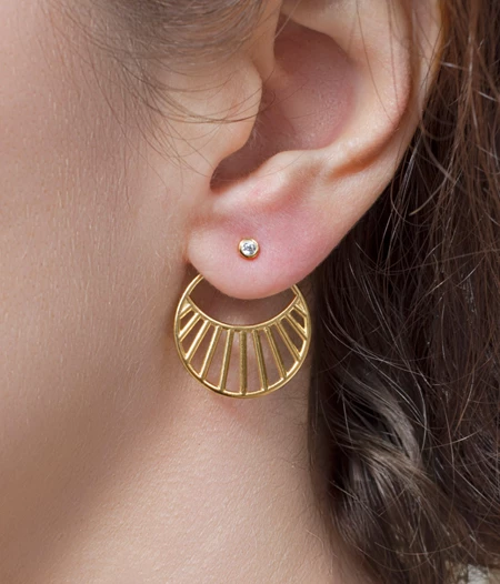 'Sunset' earrings with detachable zirconia