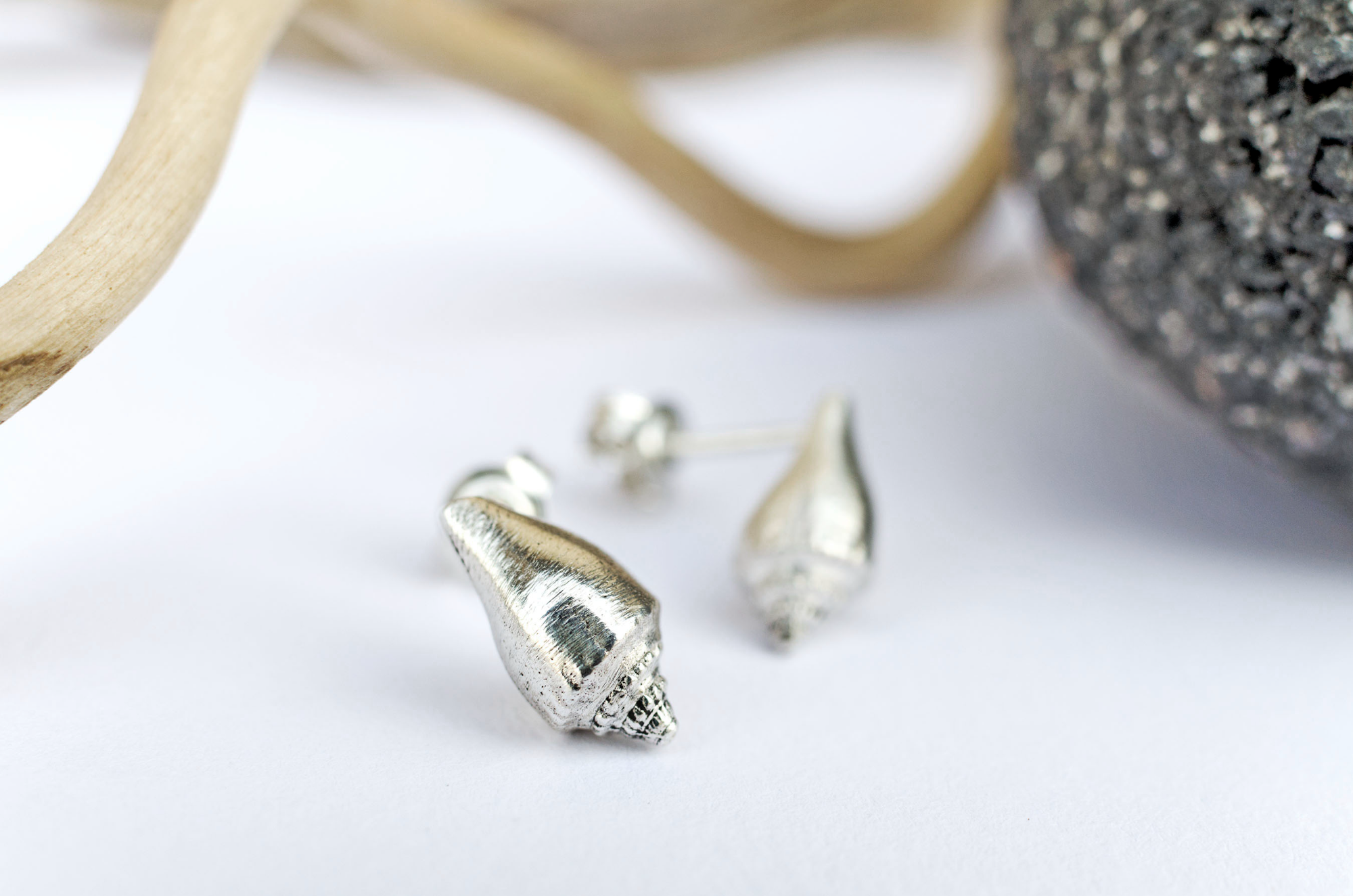 Large smooth shell earrings