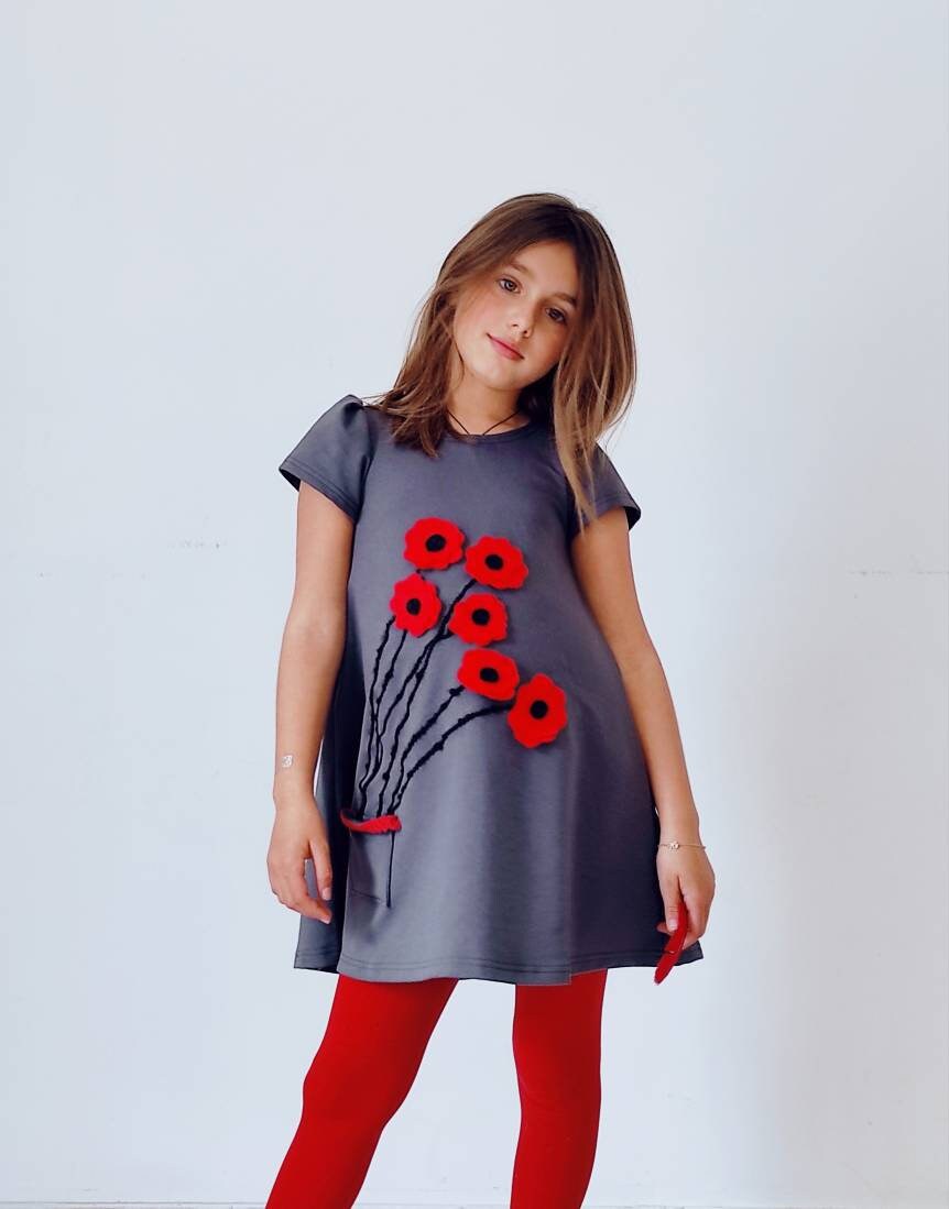 Red poppies dress