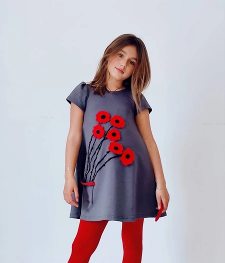 Red poppies dress