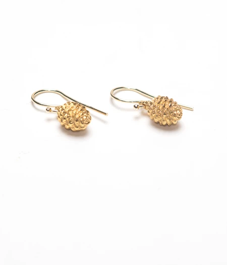 Silver pine cone earrings